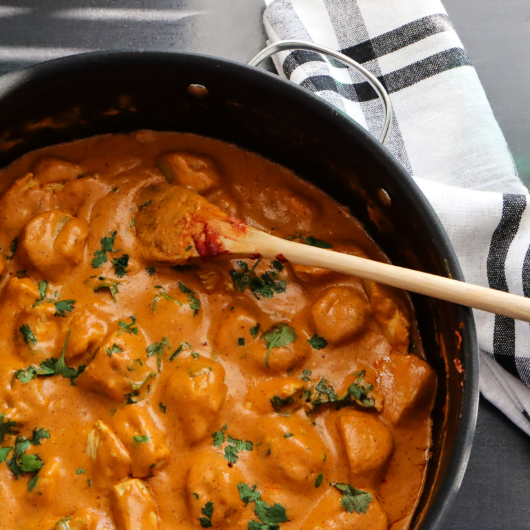 Delicious Butter chicken in a pot